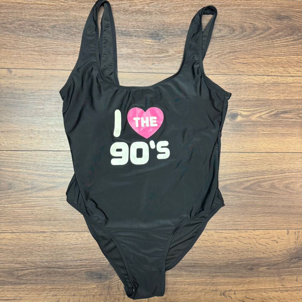 NWOT “I Love The 90s” One-Piece Swimsuit Size 1X